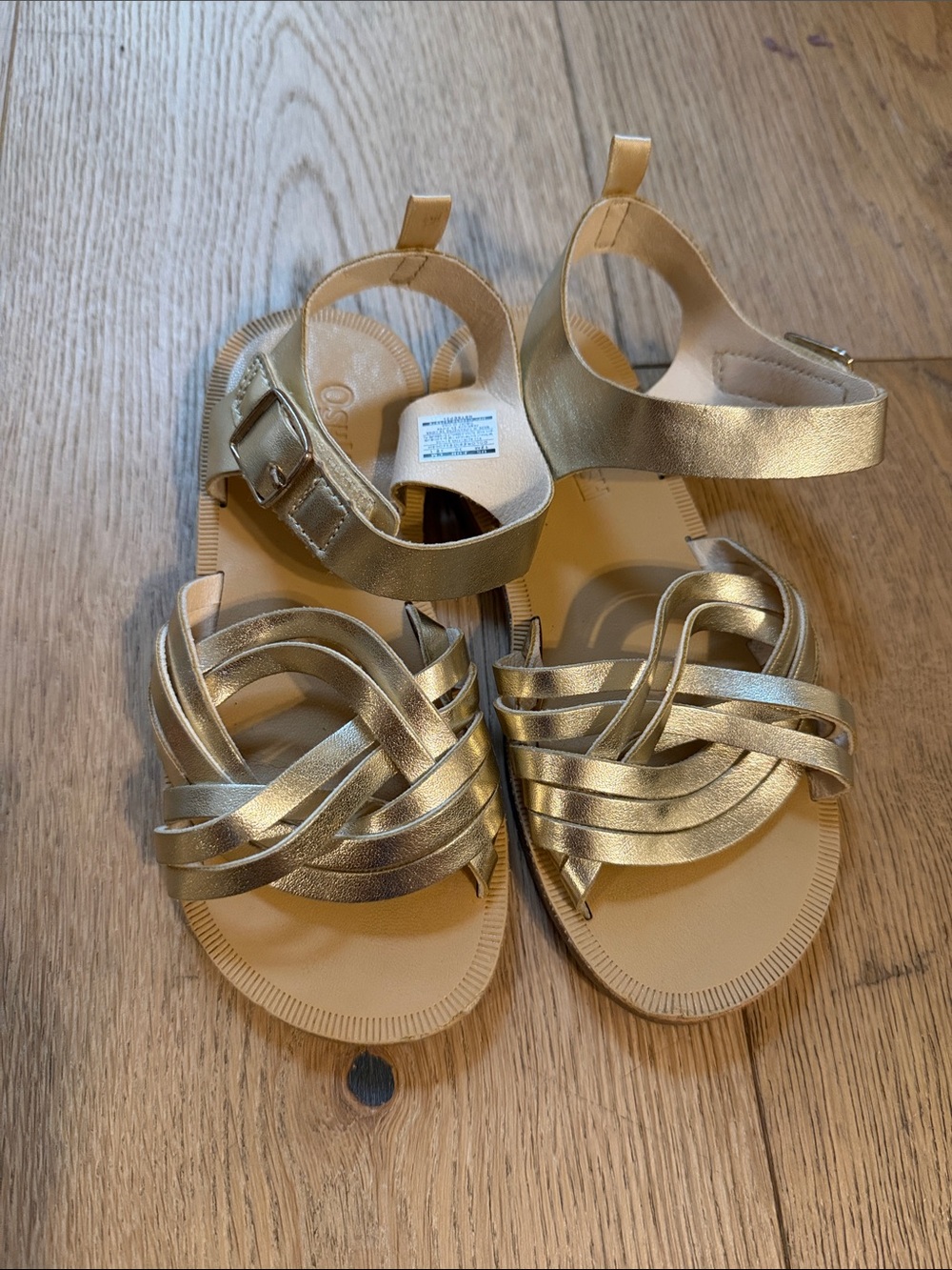 OshKosh B'gosh Girls Metallic Gold Strappy Sandals